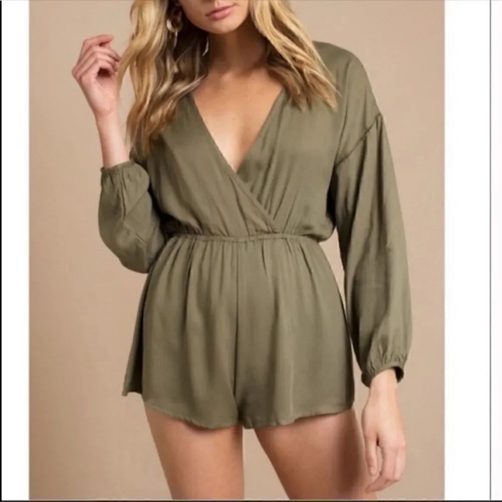 TOBI Long Sleeve Shorts Romper
